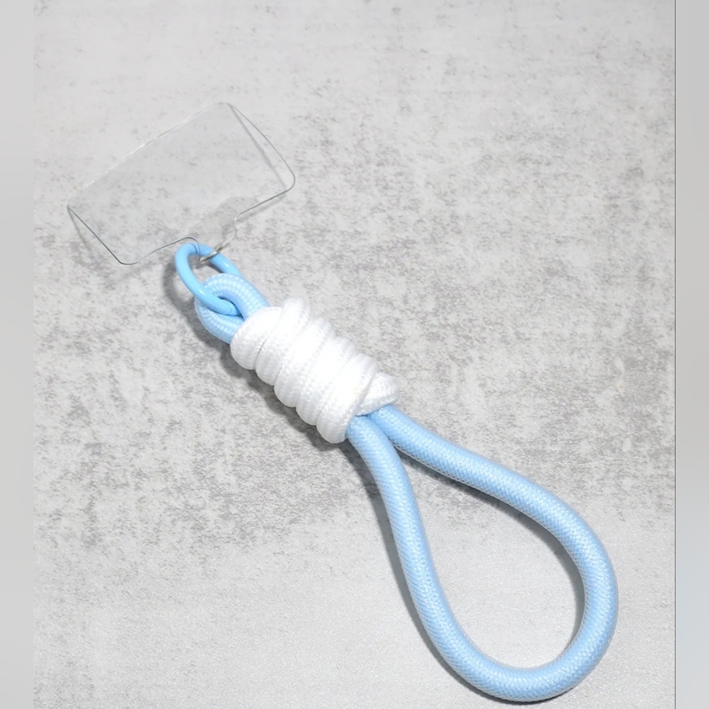 Blue and White Rope Phone Wrist Strap BNIB